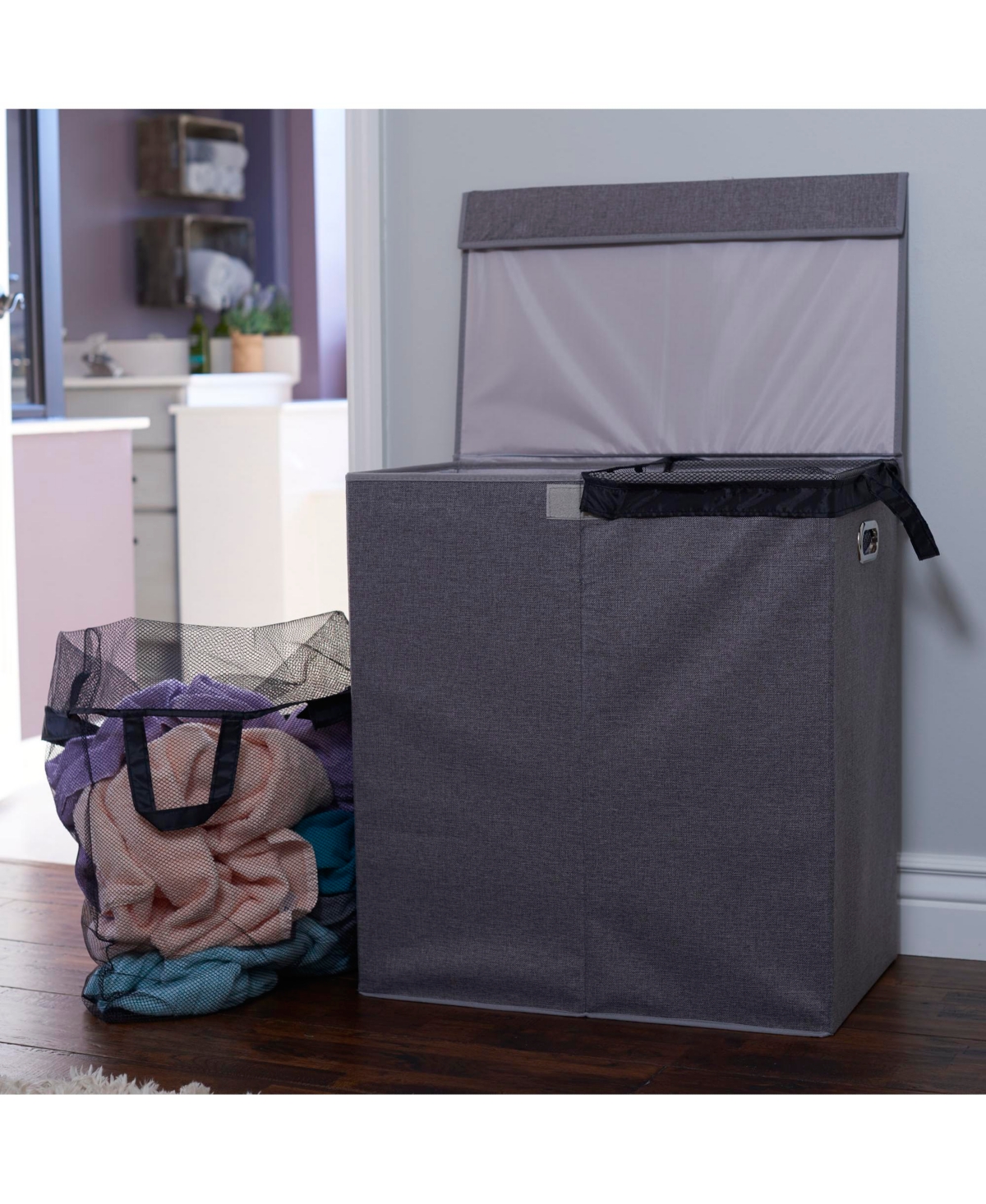 Household Essentials Collapsible Laundry Sorter with Lid