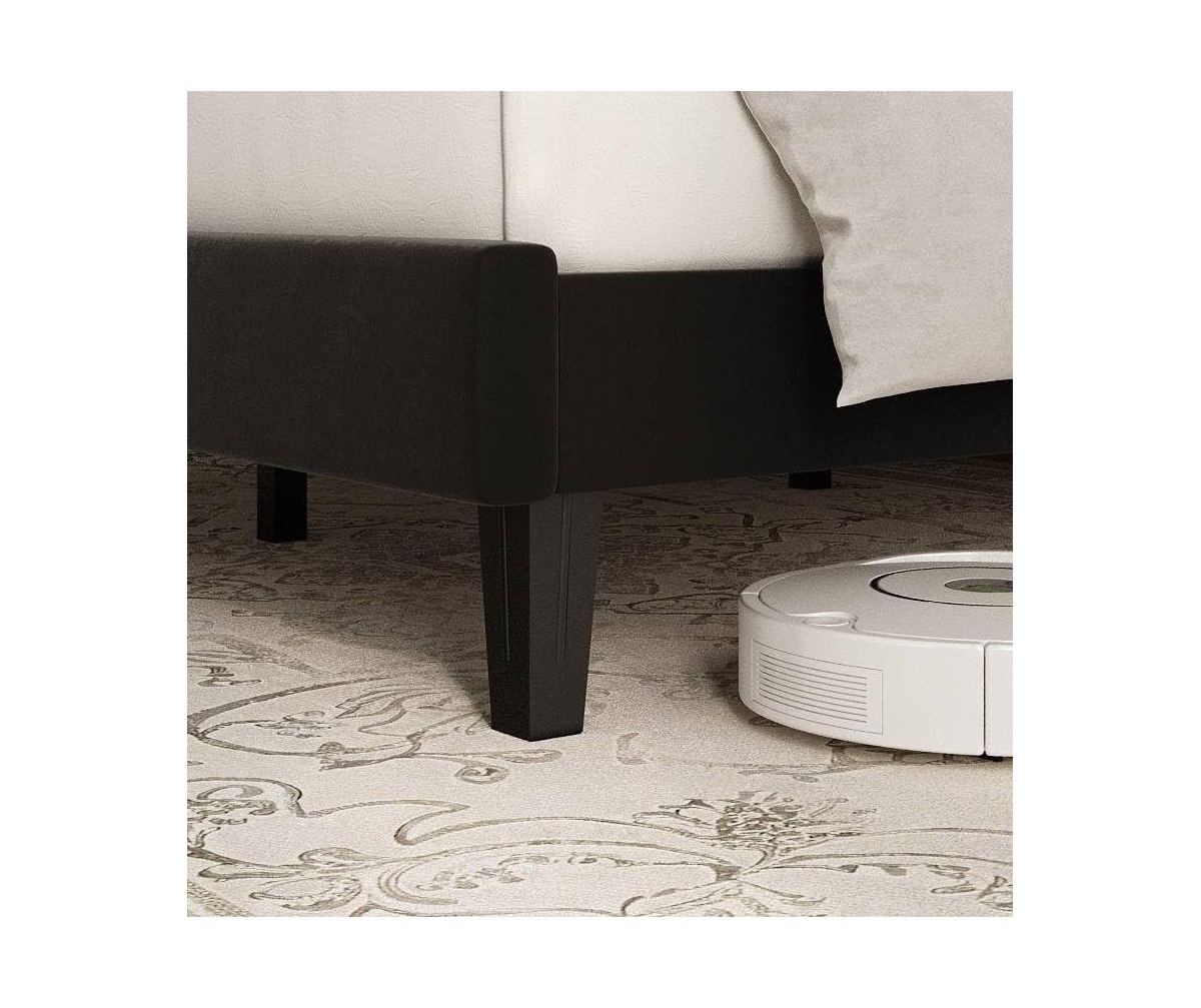 gaomon Bed Frame, Velvet Upholstered Platform with Adjustable Vertical Channel Tufted Headboard, No Box Spring Needed, Easy Assembly