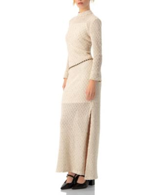 Women's High Neck Knitted Long Dress