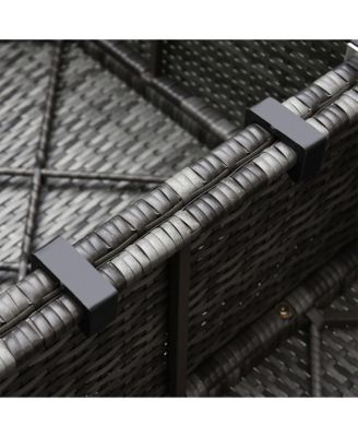 6-Piece Outdoor Patio Rat Wicker Furniture Set w/ Cushions Charcoal