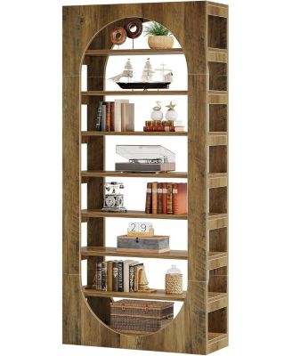 70.87" Tall Arched Bookshelf, 8-Tier