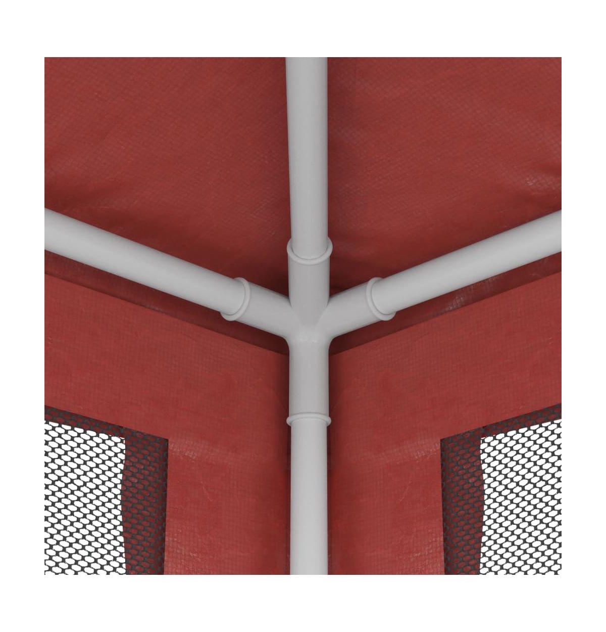 Party Tent with 4 Mesh Sidewalls Red 6.6'x6.6' Hdpe