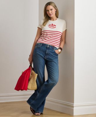 Plus Size Katlin Mascarpone Striped Crewneck T-Shirt