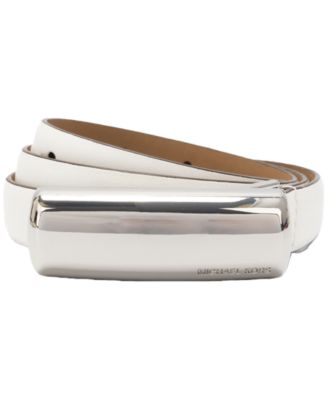 Michael Kors Bubble Plaque Leather Belt