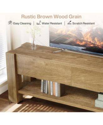 63" TV Stand for TVs up to 75-Inch, Entertainment Center with 2 Drawers and Open Storage Shelves, Media Console Television Stands