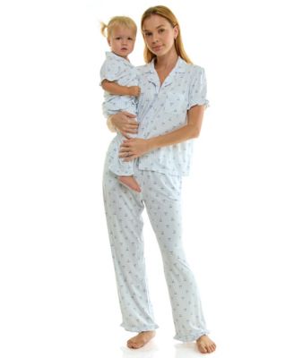 Women's Mommy and Me Notch Collar Top & Pants, 2-Piece Set