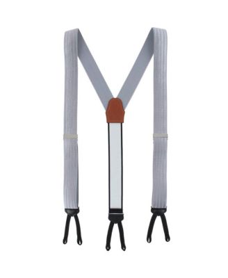 Men's Jefferson Brushed Pinstripe Elastic Formal End Suspenders