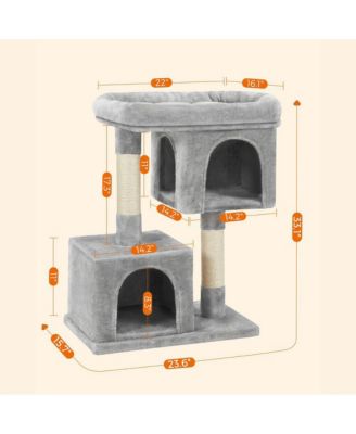 39.8-Inch Cat Tower for Extra Large Cats up to 44 lb: Large Perch, 2 Cat Caves, Scratching Posts