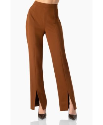 Women's Straight-Leg Trousers with Leg Slits