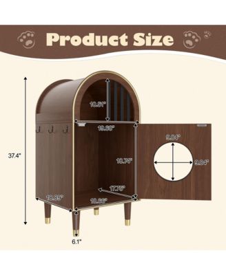 37.4" Cat Litter Box Enclosure Furniture, 2-in-1 Hidden Bed with Storage,Brown