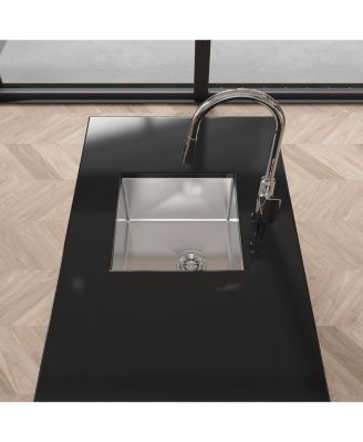 Brushed Nickel Stainless Steel Kitchen Sink Single Bowl Undermount Handmade