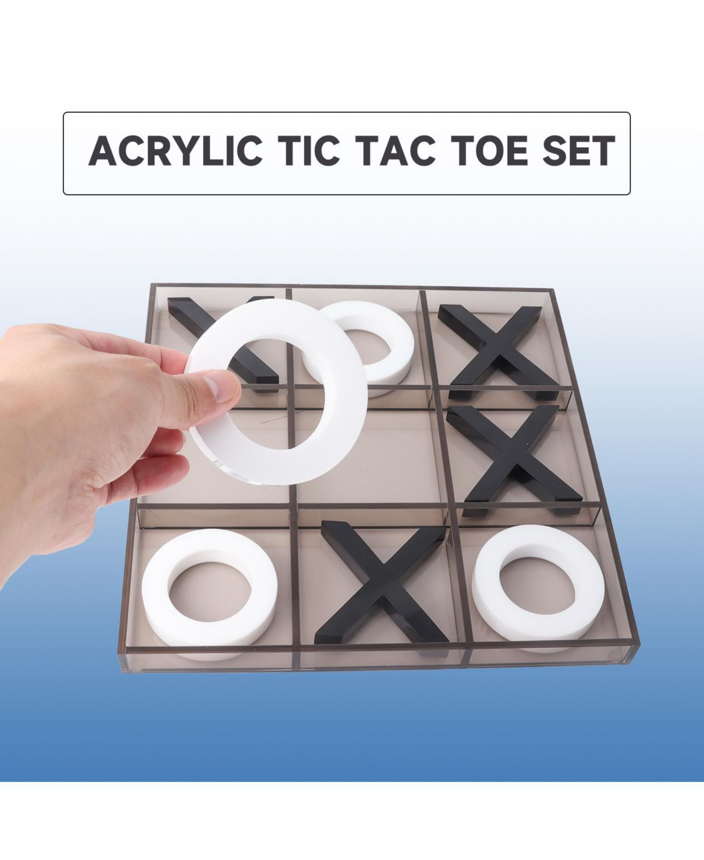 Детская настольная игра GSE Games & Sports Expert Classic 2-Player 12" Giant Acrylic Tic Tac Toe Board Game, от 3 лет — фото 3