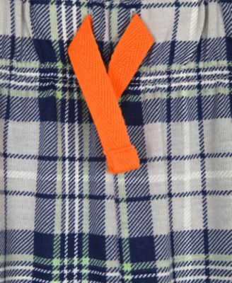 Boys' 6-18 Crewneck Top & Plaid Pants, 2-Piece Pajama Set