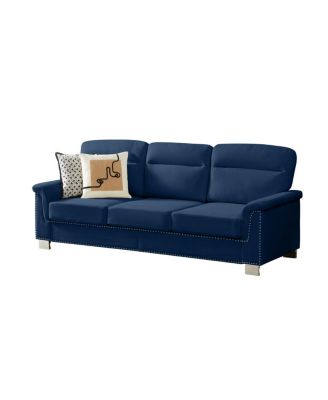 Streamdale  Furniture  82" Modern Snowfleece 3-Seater Sofa, Blue