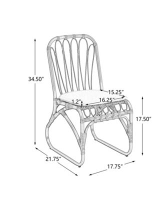 Set of 2 Outdoor PE Wicker Dining Chairs Washable Cushions Rust Resistant Iron Frame for Backyard Poolside Garden Patio
