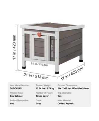 Weatherproof Outdoor Cat House Shelter with PVC Door Flaps and Open Roof