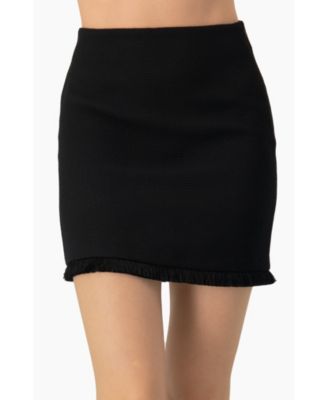 Women's Short Skirt with Fringe Details