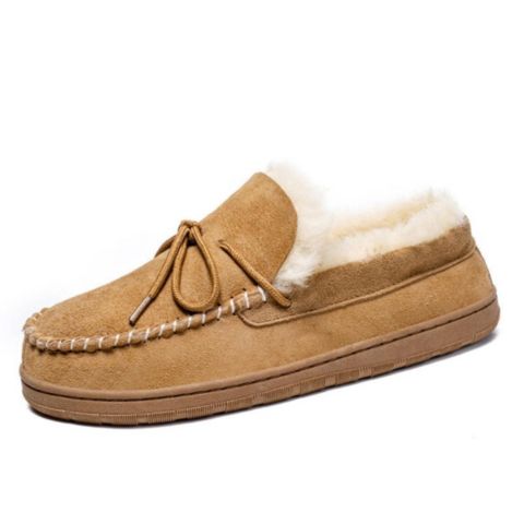 Мужские тапочки PAZSTOR Real Shearling Slippers Spring, цвет: Каштановый