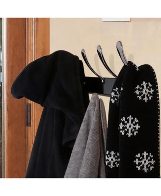 Heavy Duty 5-Tri Hook Wall Rack for Coats, Hats, Towels, Purse, Scarfs, Robes