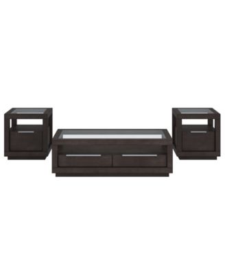 Tivie 3-Pc. Wood Modern Coffee and End Table Set