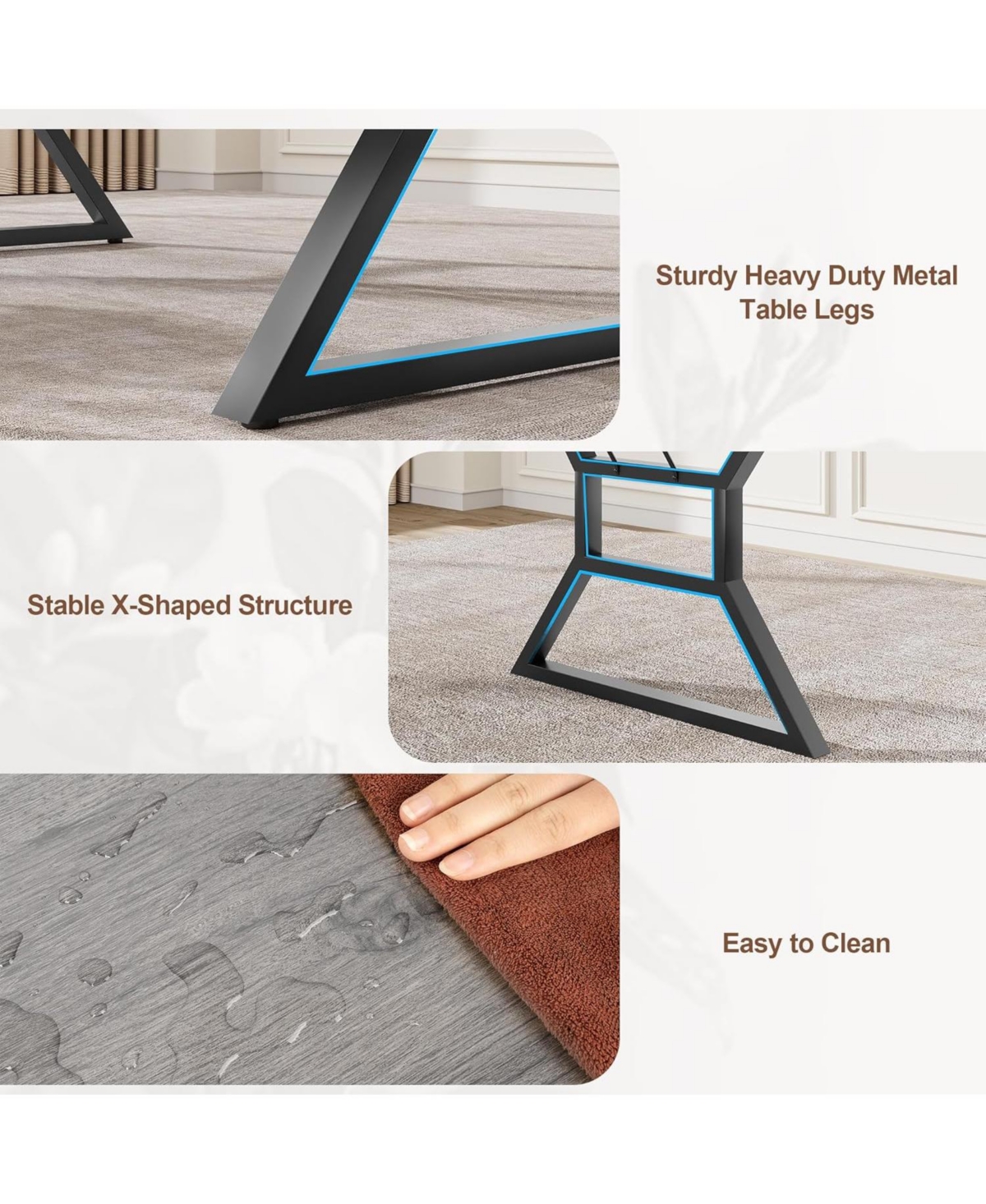 Gaomon Kitchen Table 70.9 inch Large Dining Room Table for 6 Rectangular Kitchen Table