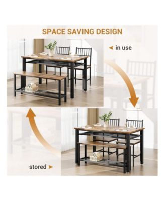Kitchen Table 4 Pieces Dining Table Set For 4 People Kitchen Table for Dining Room, Home Office, Living Room