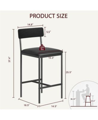 Kitchen Table Bar Stools Set of 2 Kitchen Bar Stools for Dining Room, Home Office, Living Room