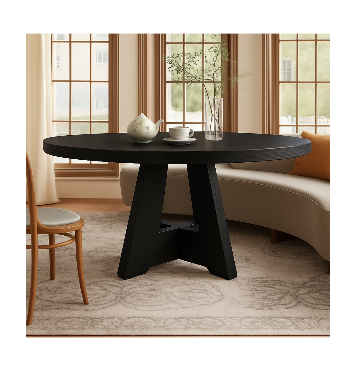 Gaomon Kitchen Table Round Dining Table for 4 to 47 Inch Round Dinner Table Farmhouse