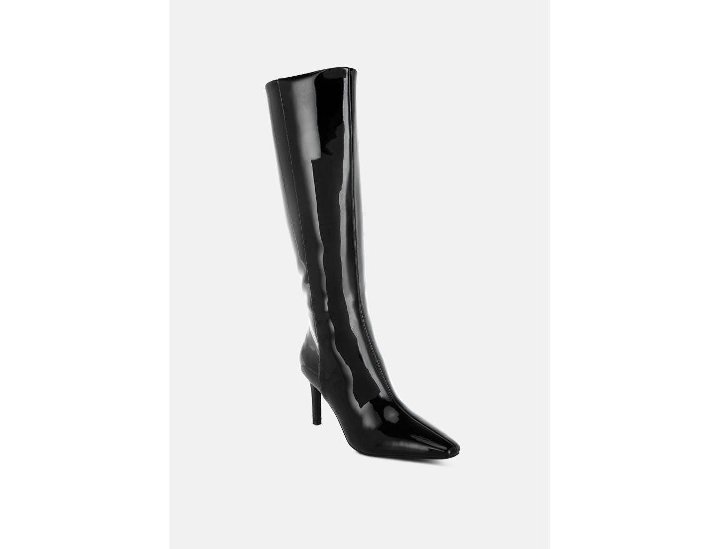Женские ботинки London Rag Warley Patent Faux Leather Calf, цвет: Чёрный лаковый — фото 1