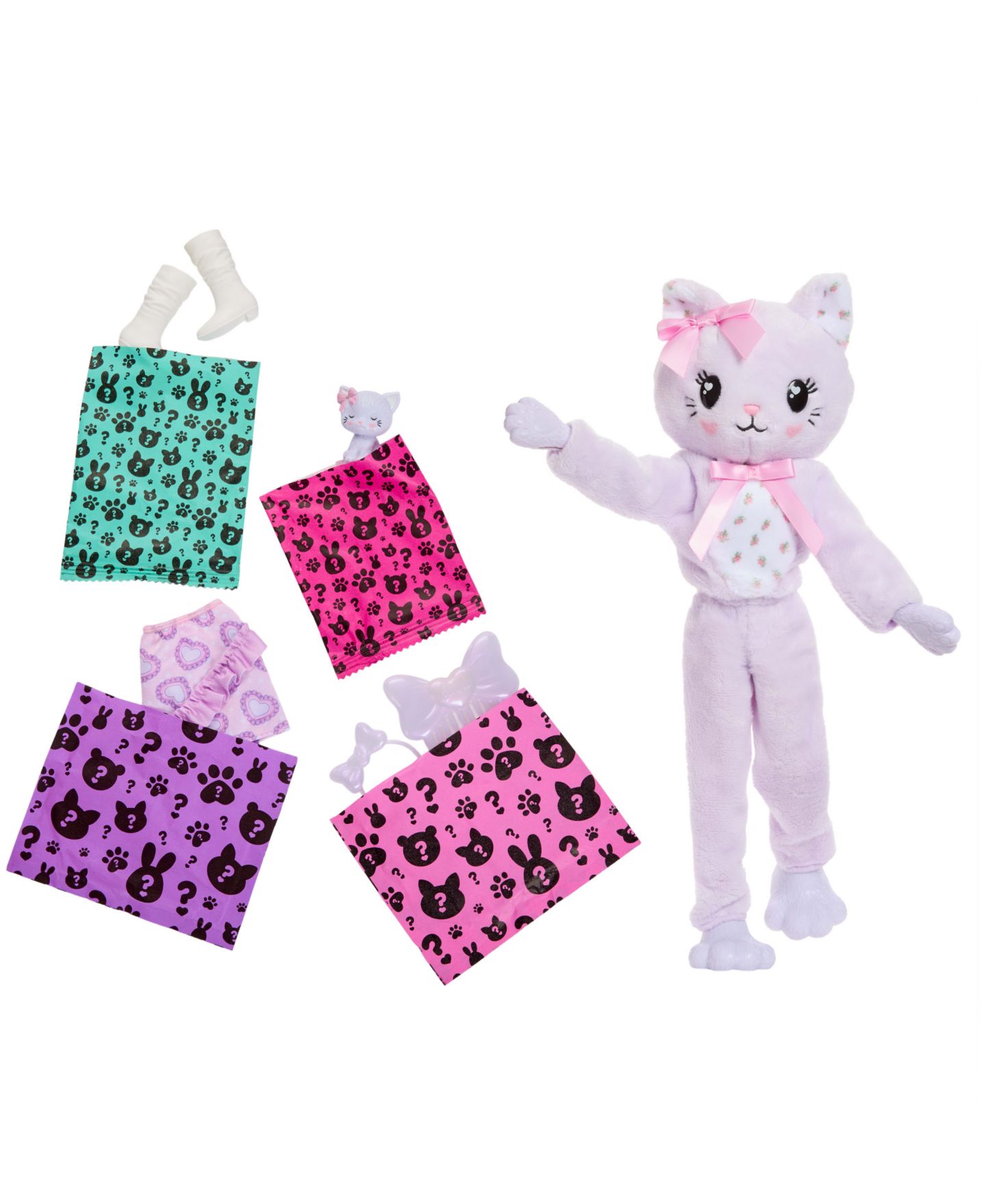 Детская кукла Barbie Cuddly Series Kitten Color-Change Fashion Doll with Mini Pet, Ages 3+ — фото 3