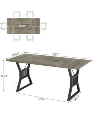 Kitchen Table 70.8 Inch Dining Table 4-6 Person Kitchen Table for Dining Room, Home Office, Living Room