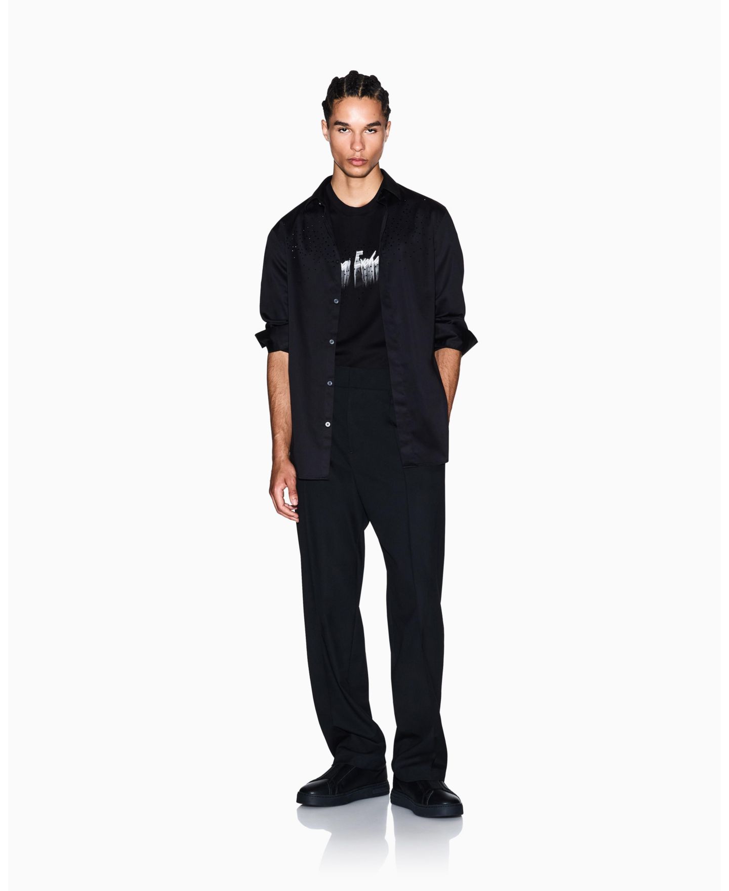 Мужские брюки A|X Armani Exchange Night Lab из шерстяной смеси, стрейч — фото 8