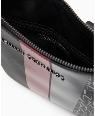 Men's Striped Flat Logo Graphic Details Crossbody Bag