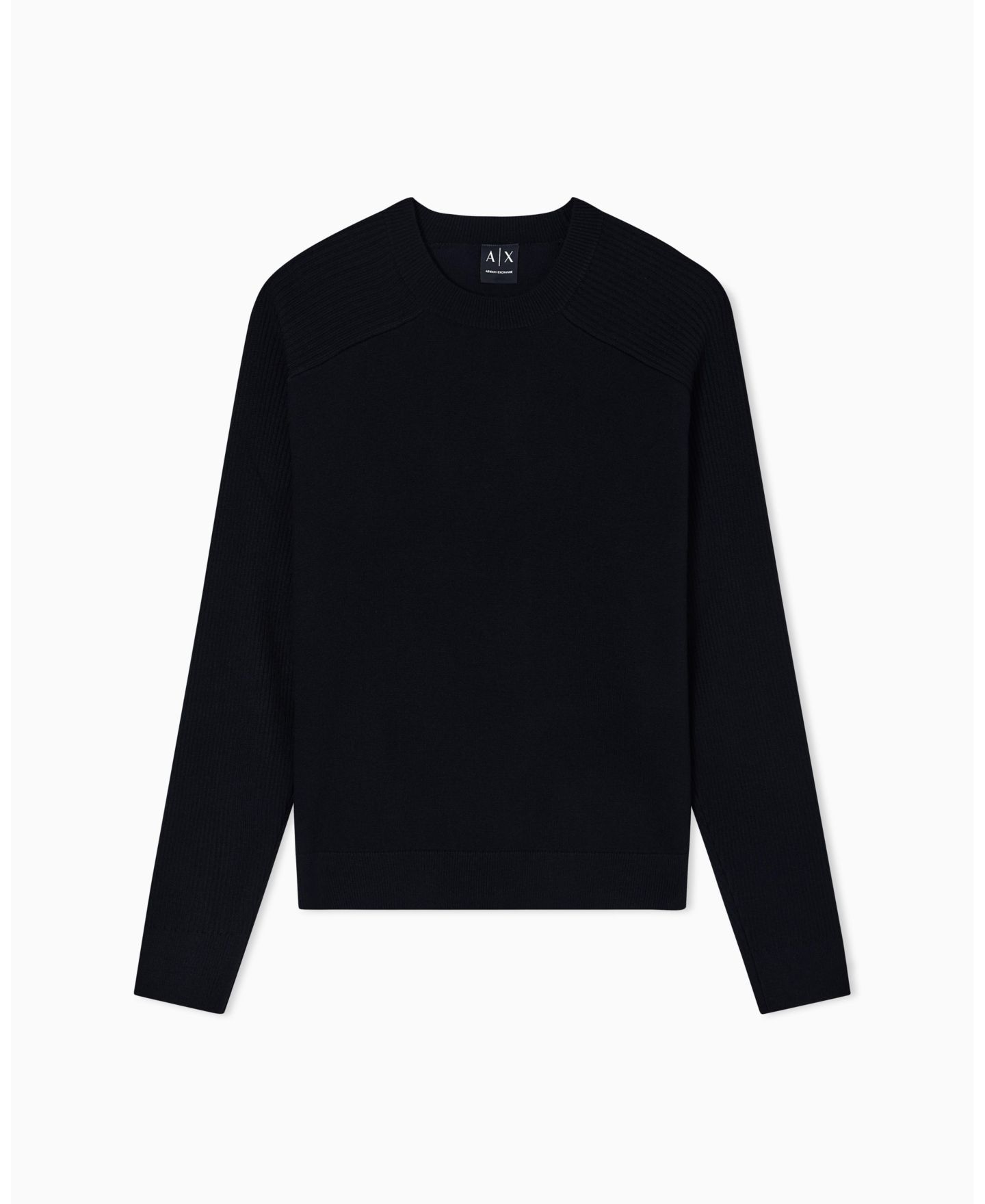 Мужской свитер A|X Armani Exchange Wool Cotton Blend Crew Neck, цвет: Чёрный — фото 4