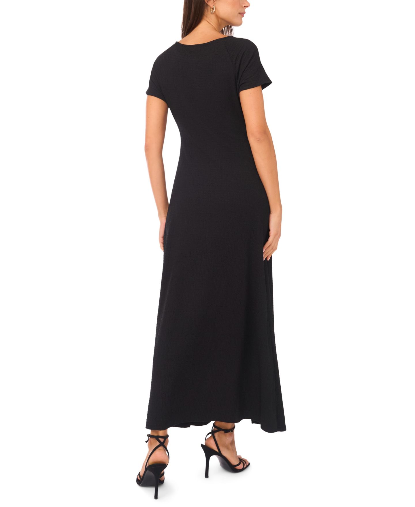 Женское платье Vince Camuto Crewneck Short-Sleeve Dress, цвет: Насыщенный чёрный — фото 3