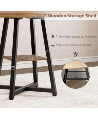 Kitchen Table Industrial Round Dining Table 47 Inch Kitchen Table Set for 4 to 6 Dinner Table