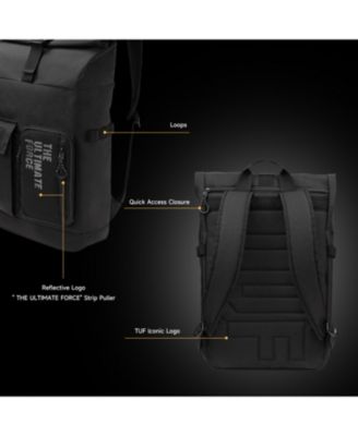TUF Gaming VP4700 Backpack, up to 17" laptop, with top folded closure to resize, light weight and durable water repellent for daily usage