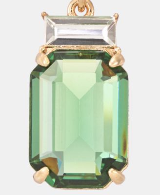 Gold-Tone Boxed Blue Stone Drop Earrings