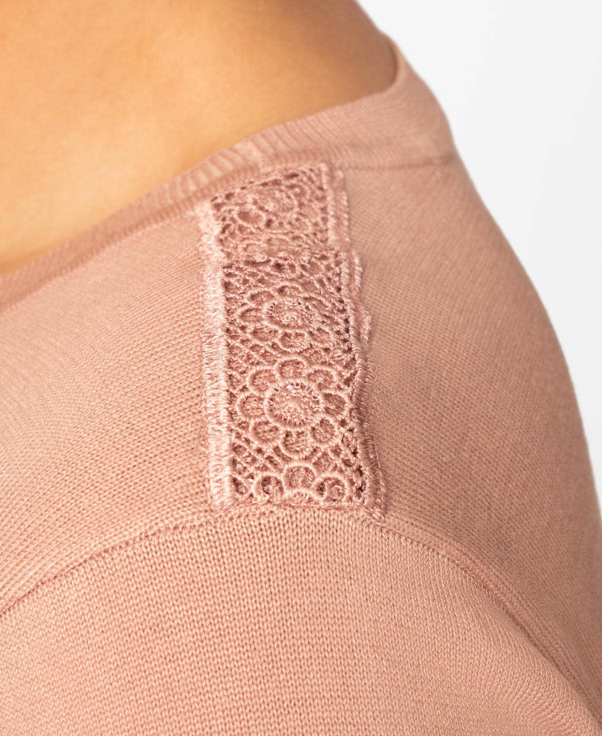Melissa Paige Plus Lace Shoulder Boxy Crewneck Top, Macy's Exclusive