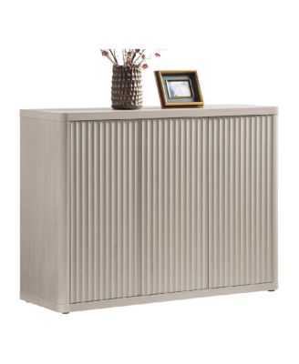 Fluted Sideboard Buffet Cabinet, 46in Wide Cupboard Coffee Bar Console Table Credenza with 3Doors Storage