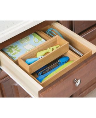 Wooden Bamboo Office Drawer Organizer Box Tray - 4 Pack