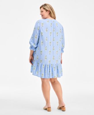 Plus Size Printed Quilted Dress