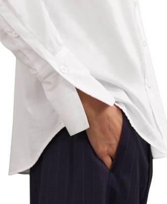 Women's Cotton-Sateen Folded-Cuff Shirt