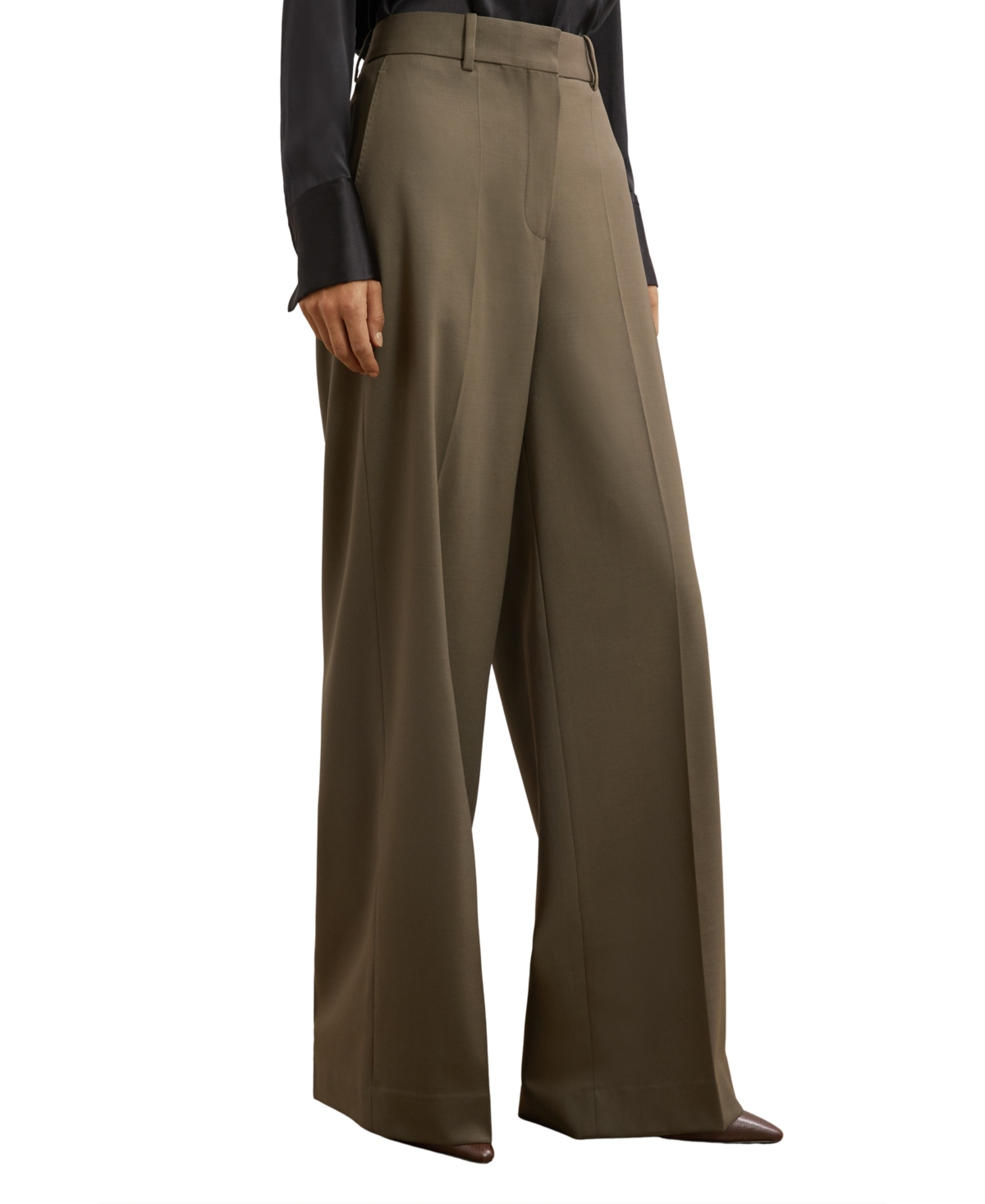 Reiss Women's Wool-Blend Wide-Leg Suit Pants