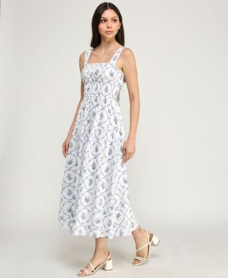 Juniors' Strap Bow Back Midi Dress