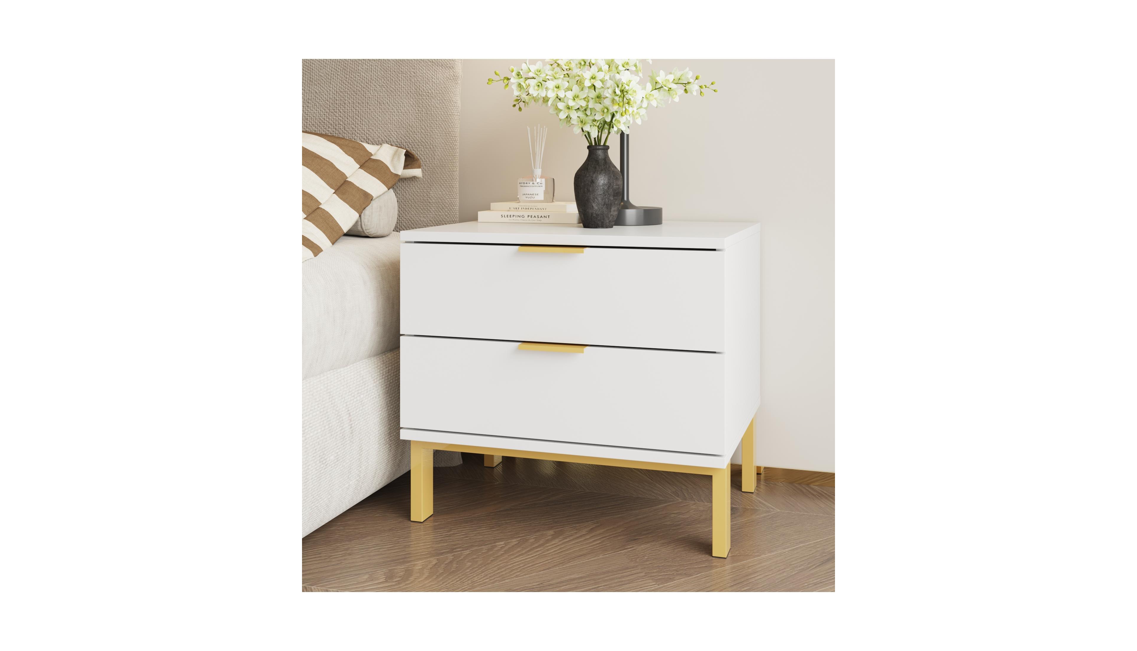 Homsee 5-Drawer White Wood Chest of Drawer Accent Storage Cabinet Organizer
