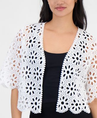 Petite Chemical Lace Open-Front Shrug