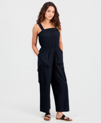 Petite Cotton Cargo Jumpsuit