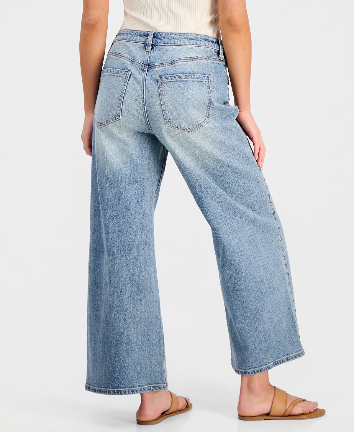 And Now This Petite Studded Wide-Leg Jeans, Macy's Exclusive view 2 — MAYCSS fashion products