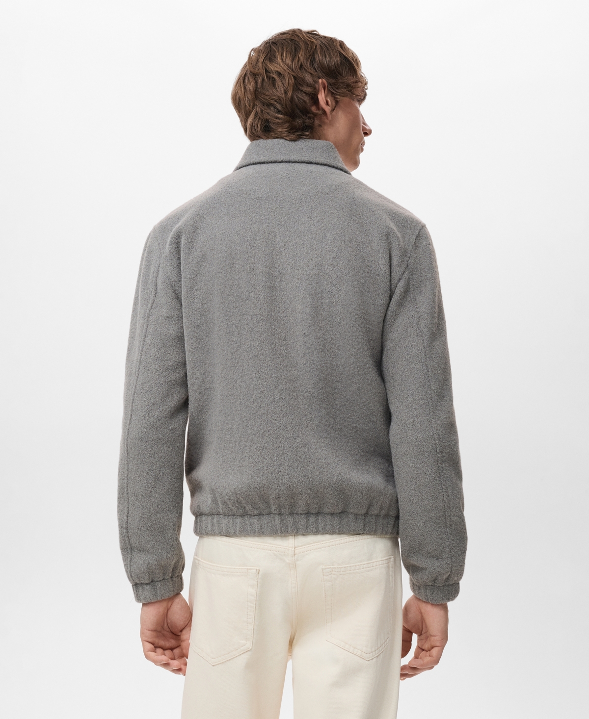 Mango Men's Textured Zip Sweatshirt